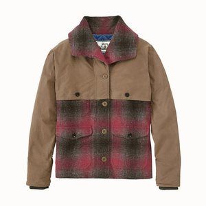 NEW $285 Woolrich Womens The Mix Up Jacket! L  Wool  550 Fill Down Buffalo Plaid